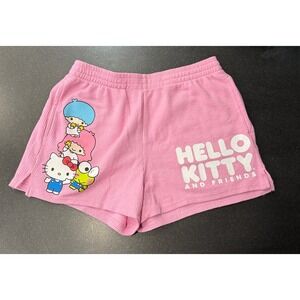 Sanrio Hello Kitty & Friends Lounge Shorts Large Pink Waffle Knit Loungewear